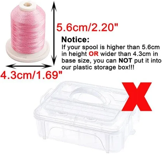 3 Layers Stackable Clear Storage Box/organizer For Holding 60 Spools Home Embroi