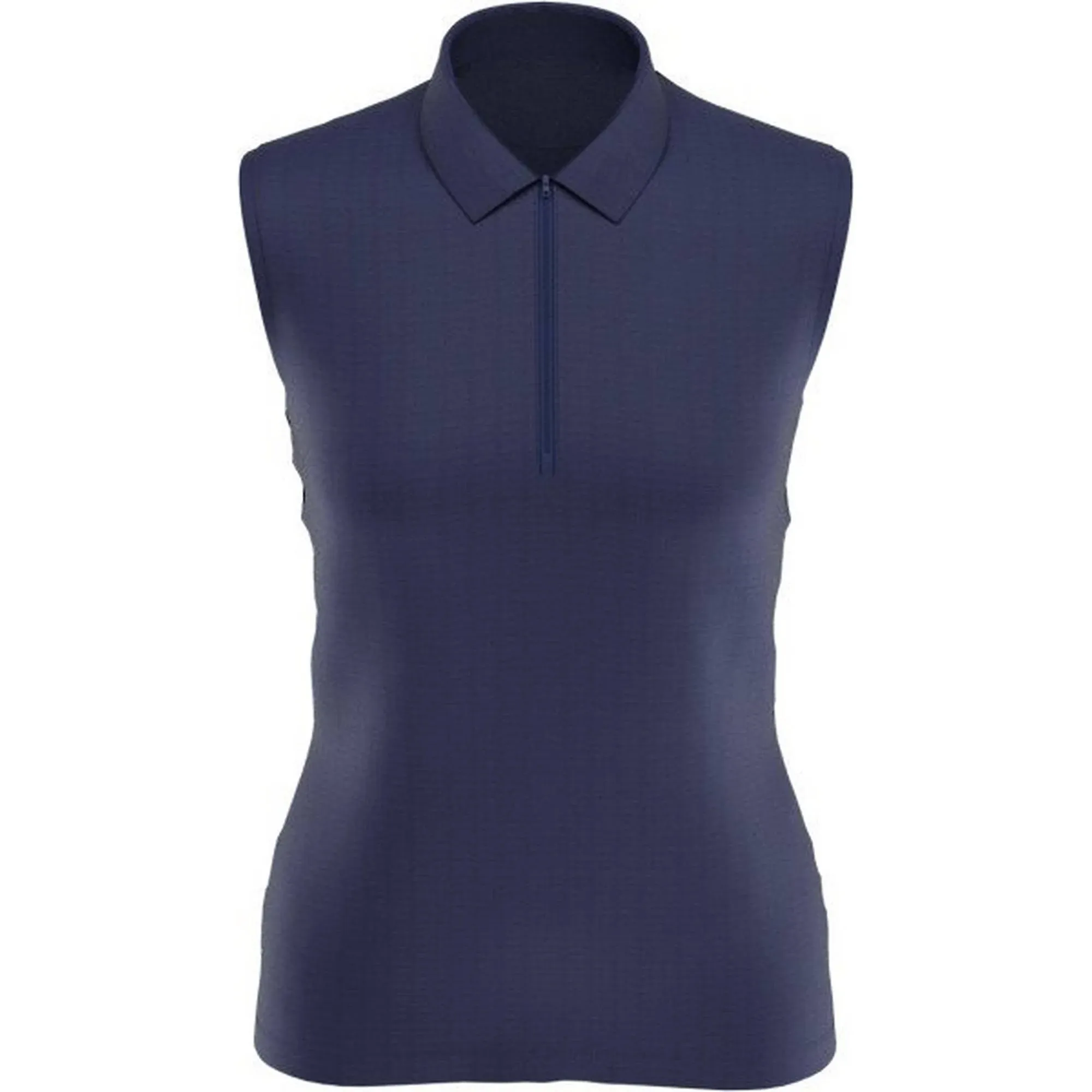 Callaway Women's Sleeveless 1/4 Zip Heather Golf Polo, Large, True Navy Heather