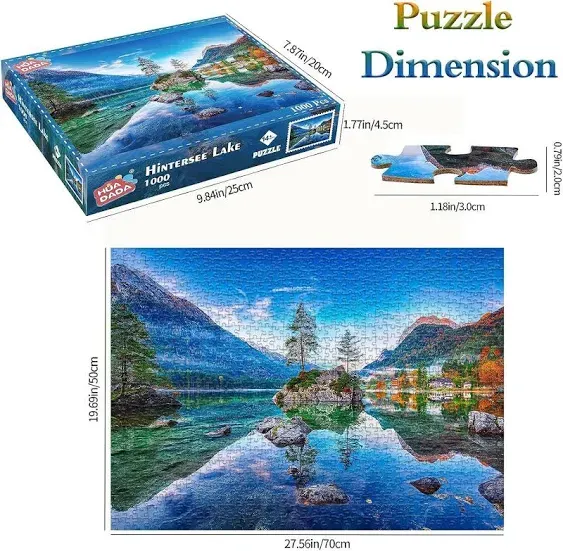 Jigsaw Puzzles 1000 Pieces for Adults, Hintersee Lake Nature Landscape Puzzles