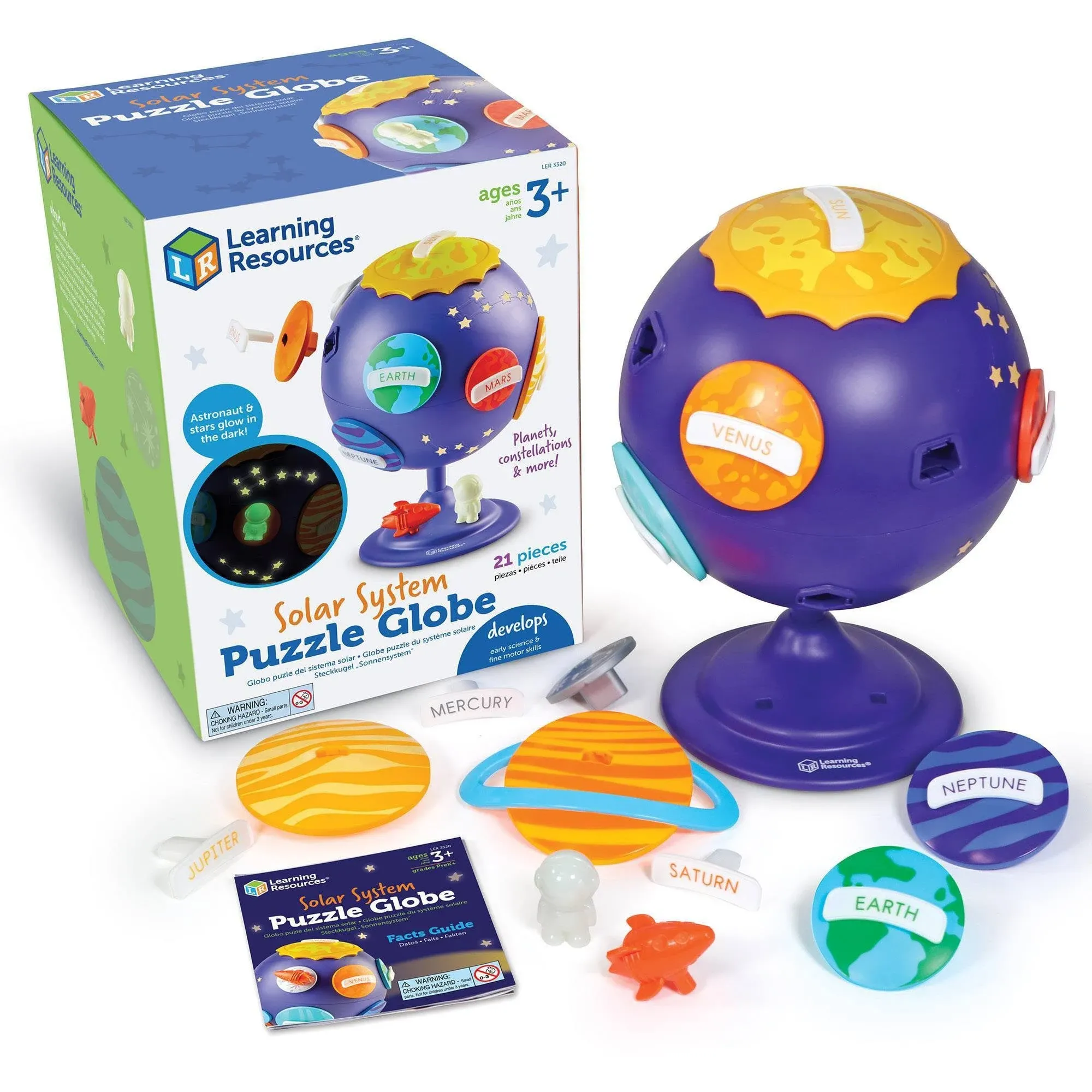 Learning Resources Solar System Puzzle Globe - 21 Pieces, Space Toys for Boys and Girls Ages 3+, STEM Toys