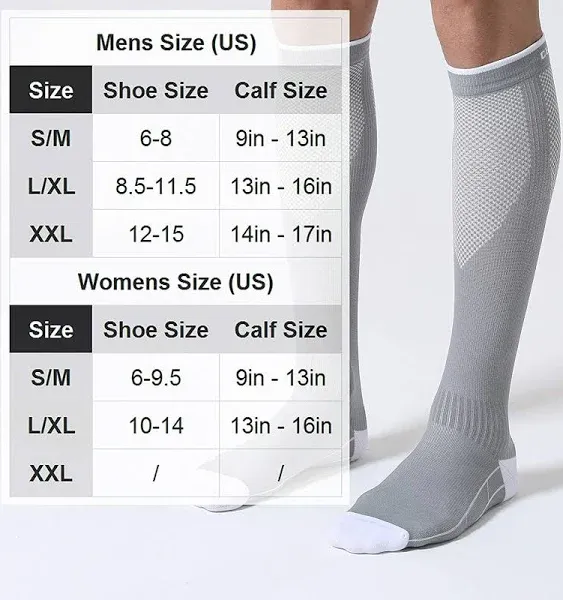 CelerSport 3 Pairs Compression Socks for Men and Women 20-30 mmHg Running Suppor