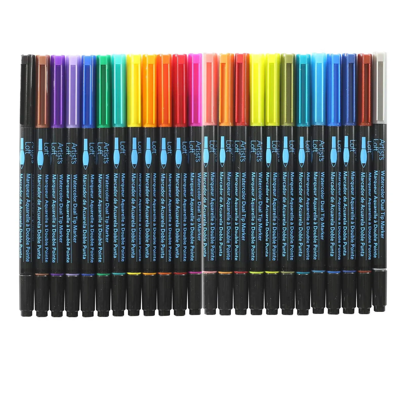 Artist's Loft Watercolor Markers Dual Tip, 24 Colors, Assorted