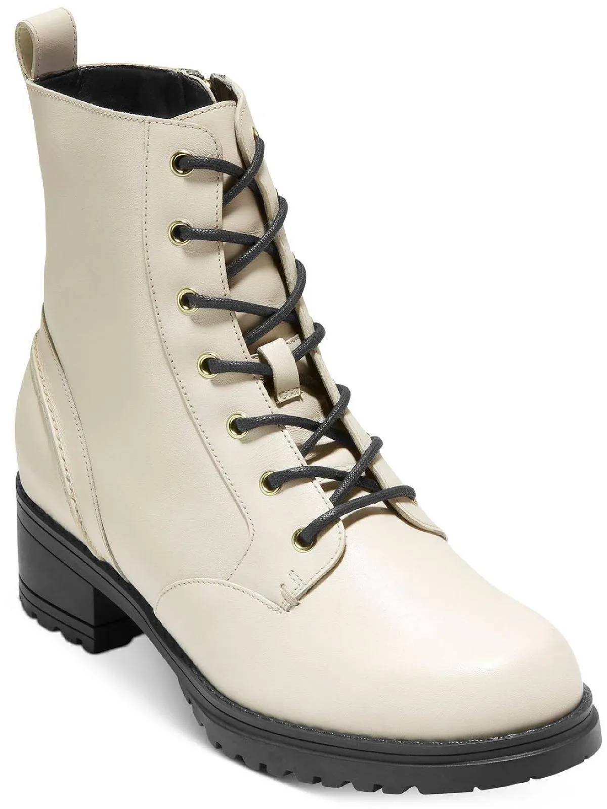 Cole Haan Womens Camea Zipper Combat & Lace-up Boots