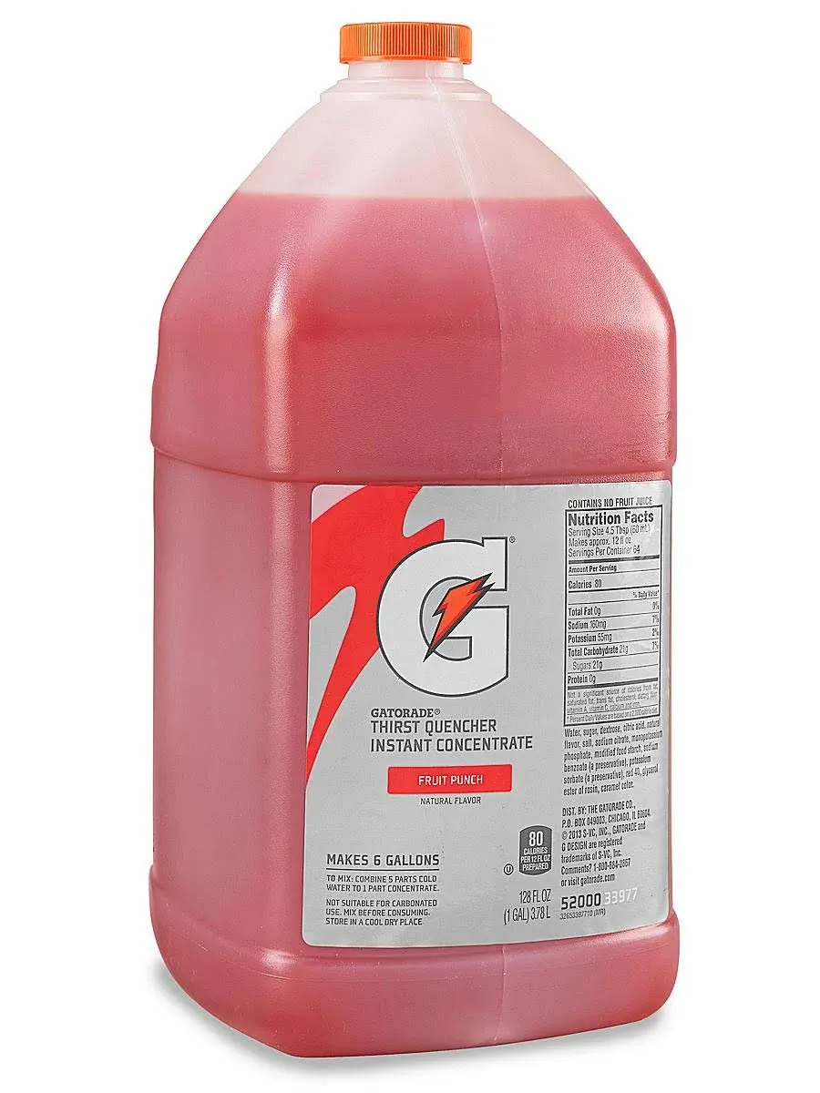 Gatorade Liquid Concentrate, Fruit Punch, One Gallon Jug, 4/Carton