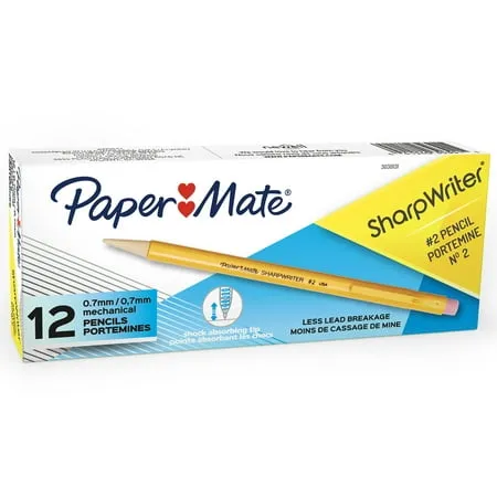 Paper Mate Sharpwriter Mechanical Pencil, HB, 0.70 mm, Yellow Barrel,