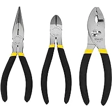 STANLEY 3 Piece Plier Set, Slip Joint/Long Nose/Diagonal CuttingSTANLEY 3 Piece Plier Set, Slip Joint/Long Nose/Diagonal C…