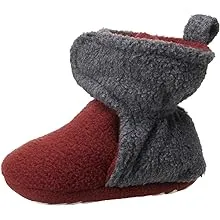 Hudson Baby unisex baby Cozy Fleece Booties Winter Accessory Set, Heather Charcoal Burgundy, 0-6 Months Infant USHudson Baby unisex baby Cozy Fleece Booties Winter…