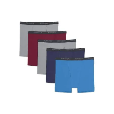 Fruit of the Loom Men's 360 Stretch Boxer Briefs (Quick Dry & Moisture Wicking)