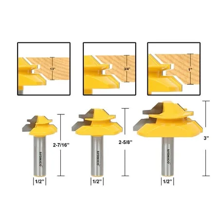 Yonico Lock Miter Router Bit Set