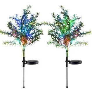 Solar Garden Lights Tree Outdoor Multi-Color Changing LED Stake Lights Flower fo