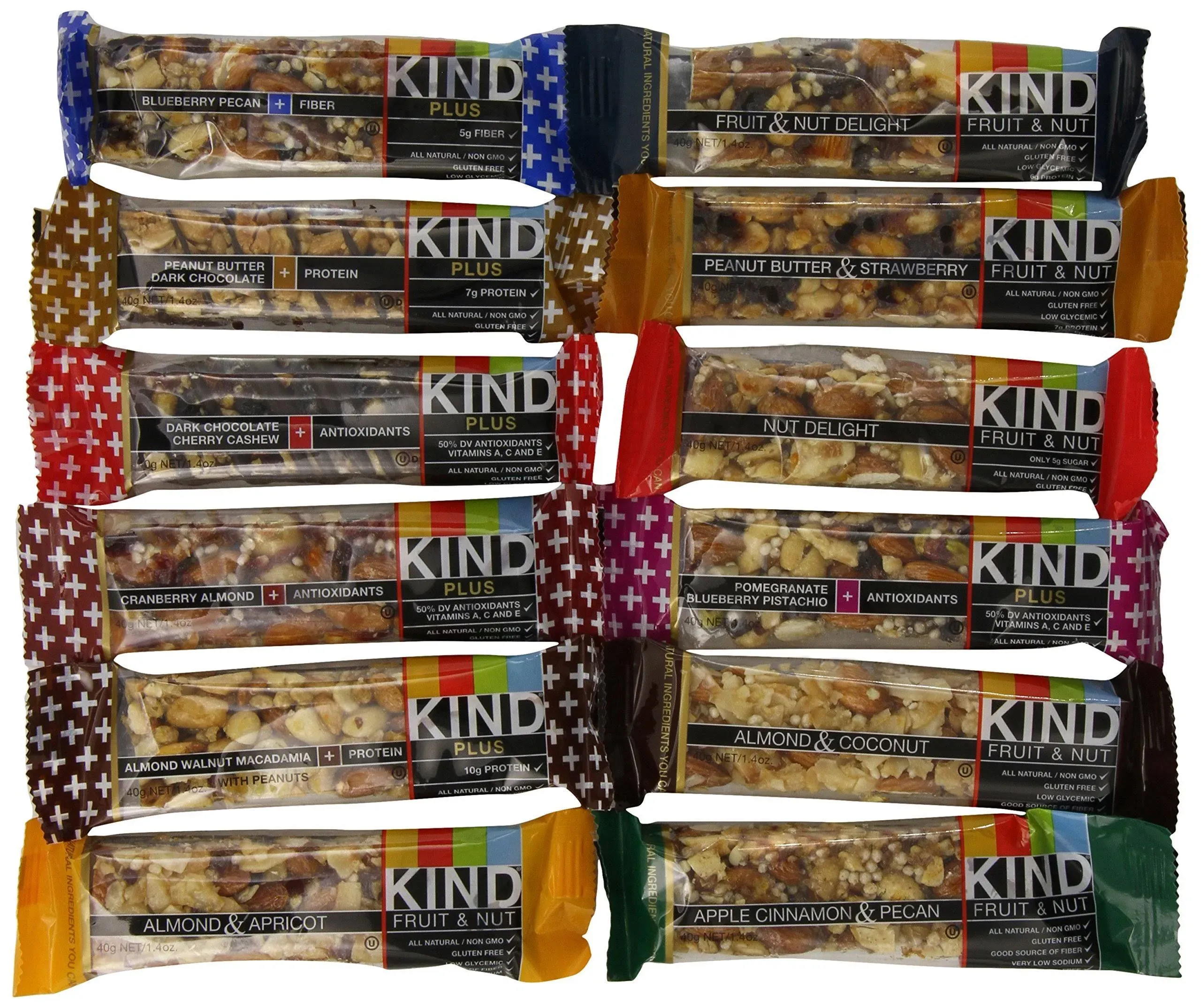 Kind Bars Variety Pack, 12 Different Flavors, 1.4oz bars