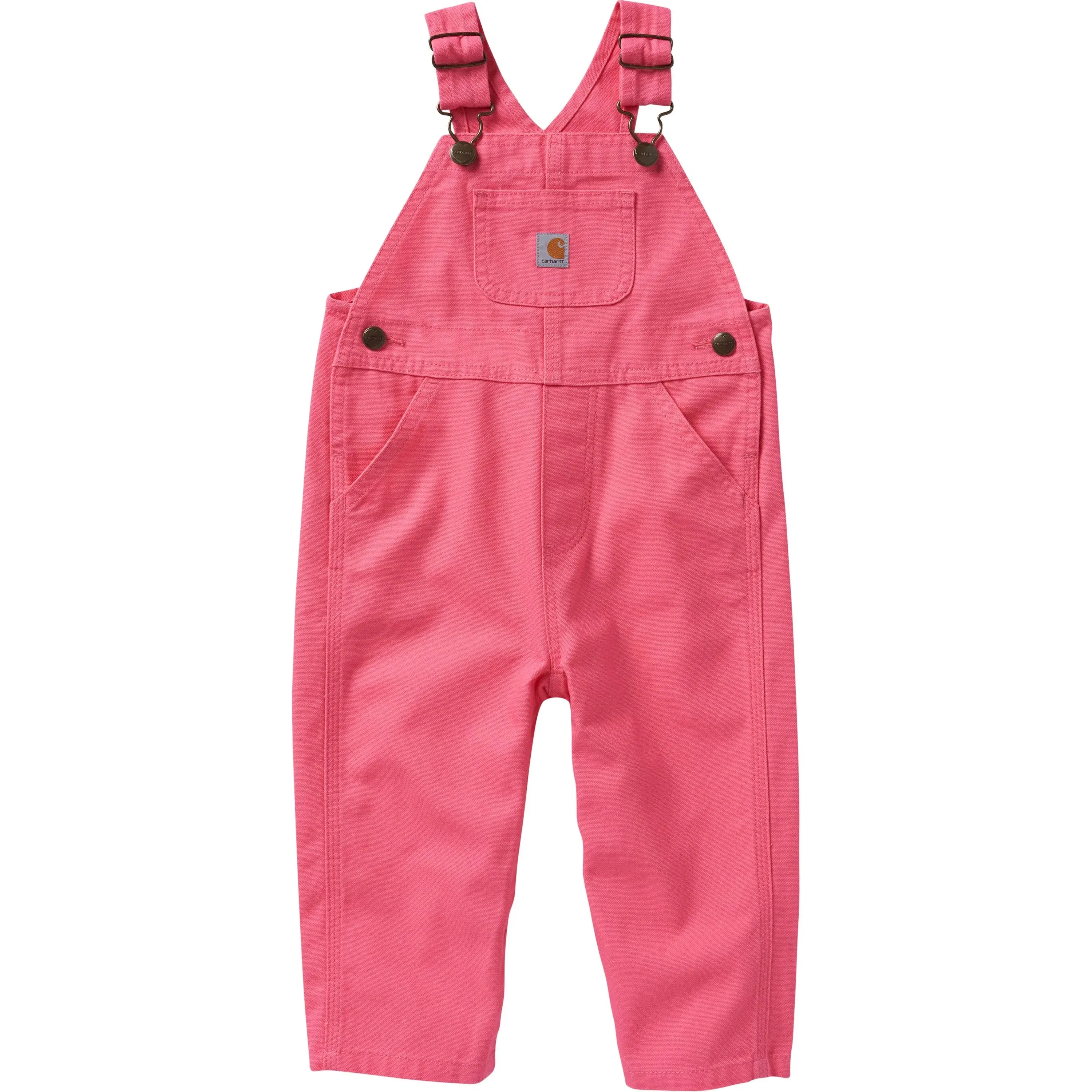 Carhartt Girls Pink Loose Fit Canvas Bib Overall