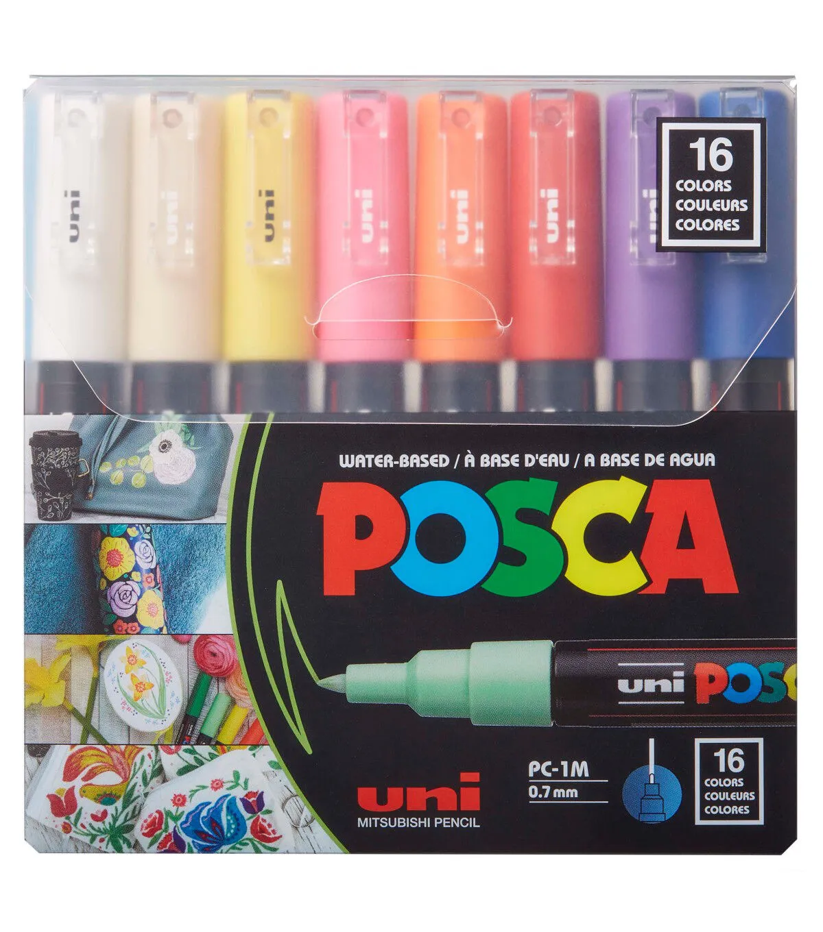 16 Posca Markers 1M, Posca Pens for Art Supplies, School Supplies, Rock Art, Fabric Paint, Fabric Markers, Paint Pen, Art Markers, Posca Paint Markers