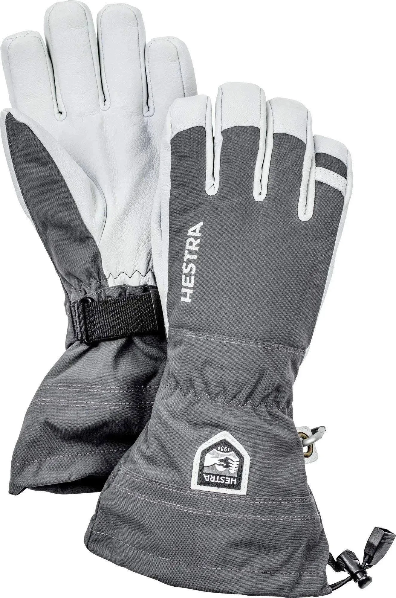 Hestra Army Leather Heli Ski Glove - Classic 5-Finger Snow Glove for Skiing, Snowboarding and Mountaineering