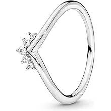 PANDORA Jewelry Tiara Wishbone Cubic Zirconia Ring in Sterling Silver, Size 6