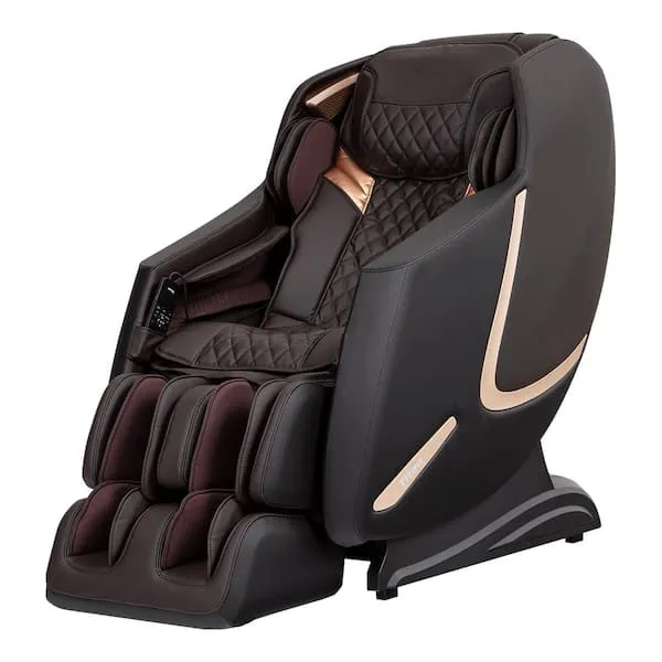 Prestige Series Taupe Faux Leather Reclining 3D Massage Chair with Bluetooth Speakers and Heated Seat