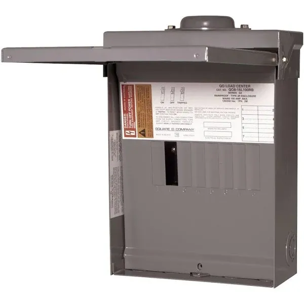 Square D Load Center, 100a, lug,1 Phase, 8 Spaces Model: QO816L100RB