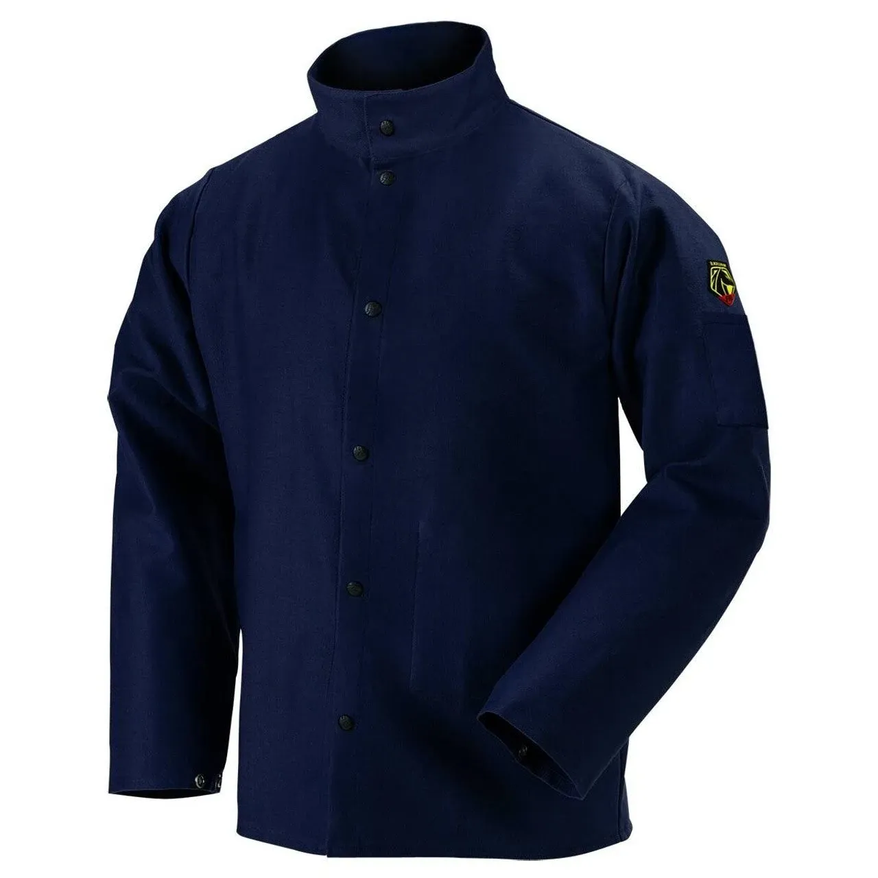 Black Stallion TruGuard 200 FR Cotton Welding Jacket, Navy, Medium (FN9-30C-M)