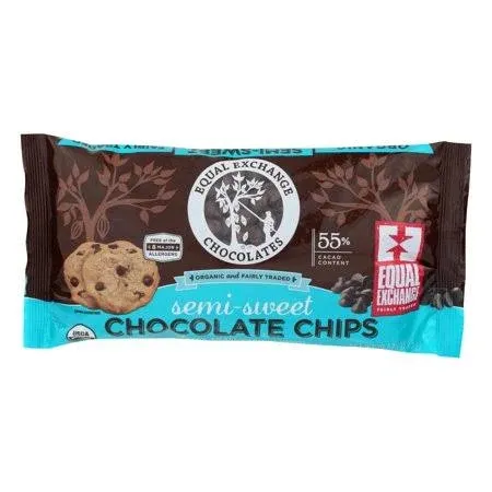 Equal Exchange Organic Chocolate Chips - Semi-Sweet - Case of 12 - 10 oz., Size ...