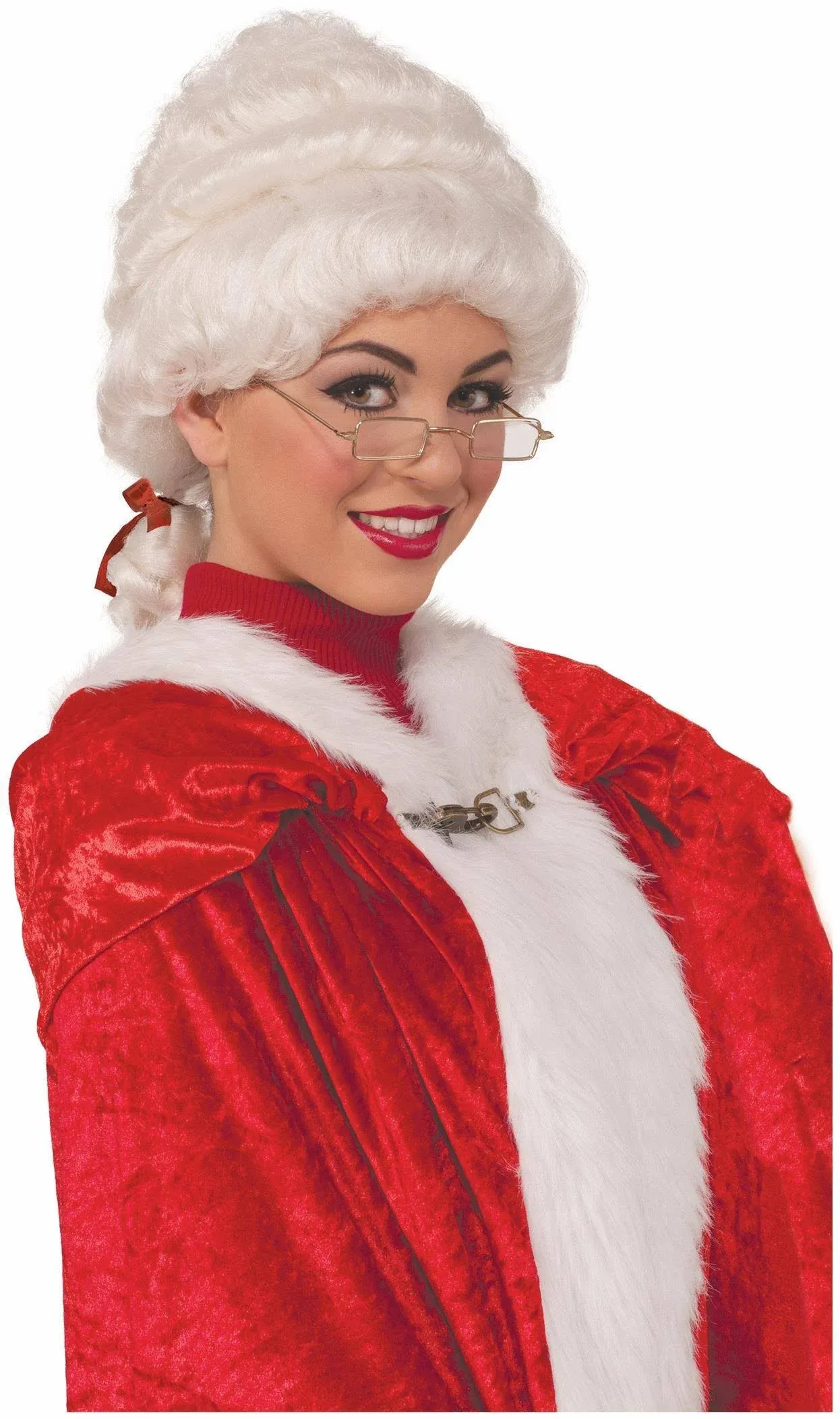 Mrs Claus Wig Adult Santa Costume Christmas Fancy Dress