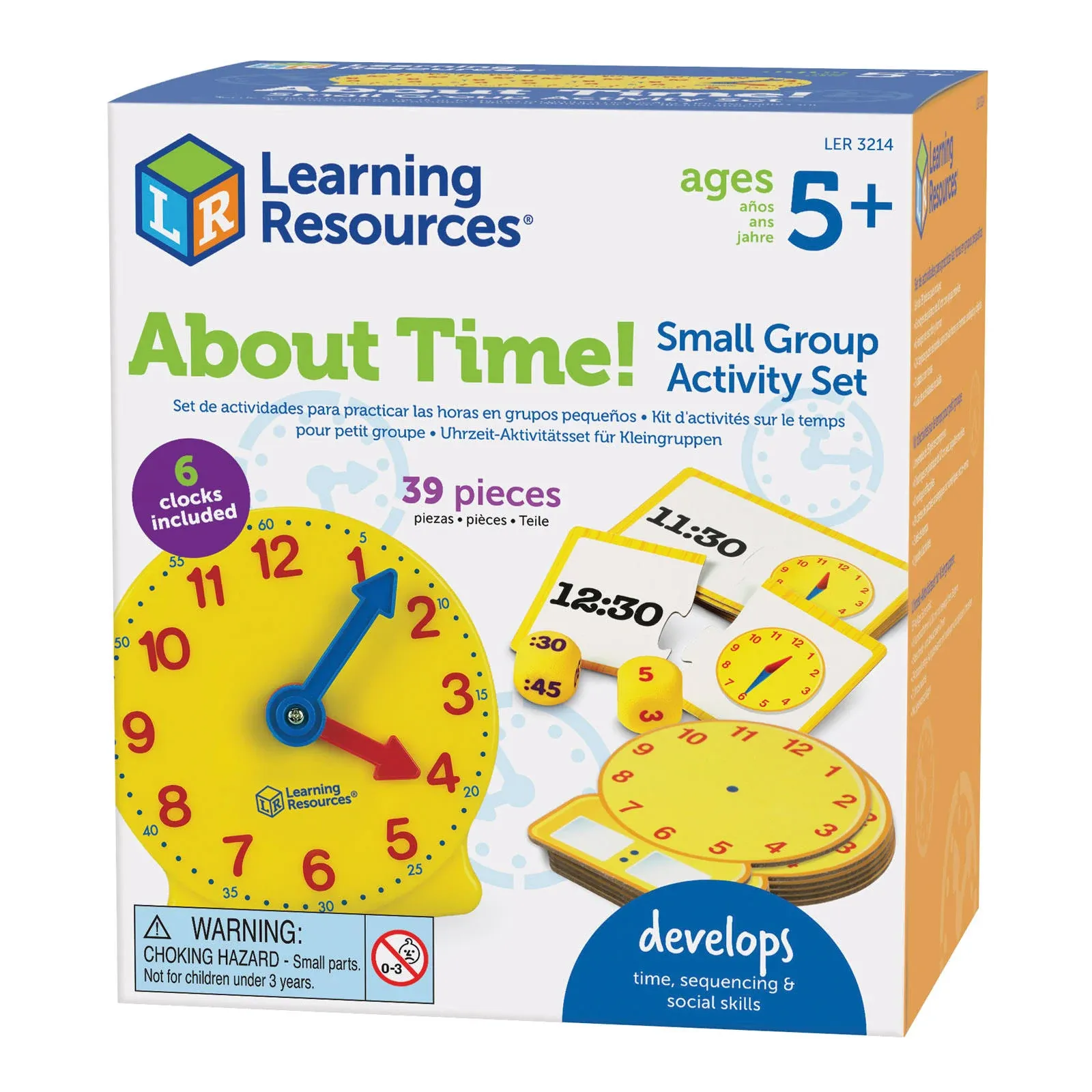 Learning Resources LER3214 Time Small Group Activity Set of 6