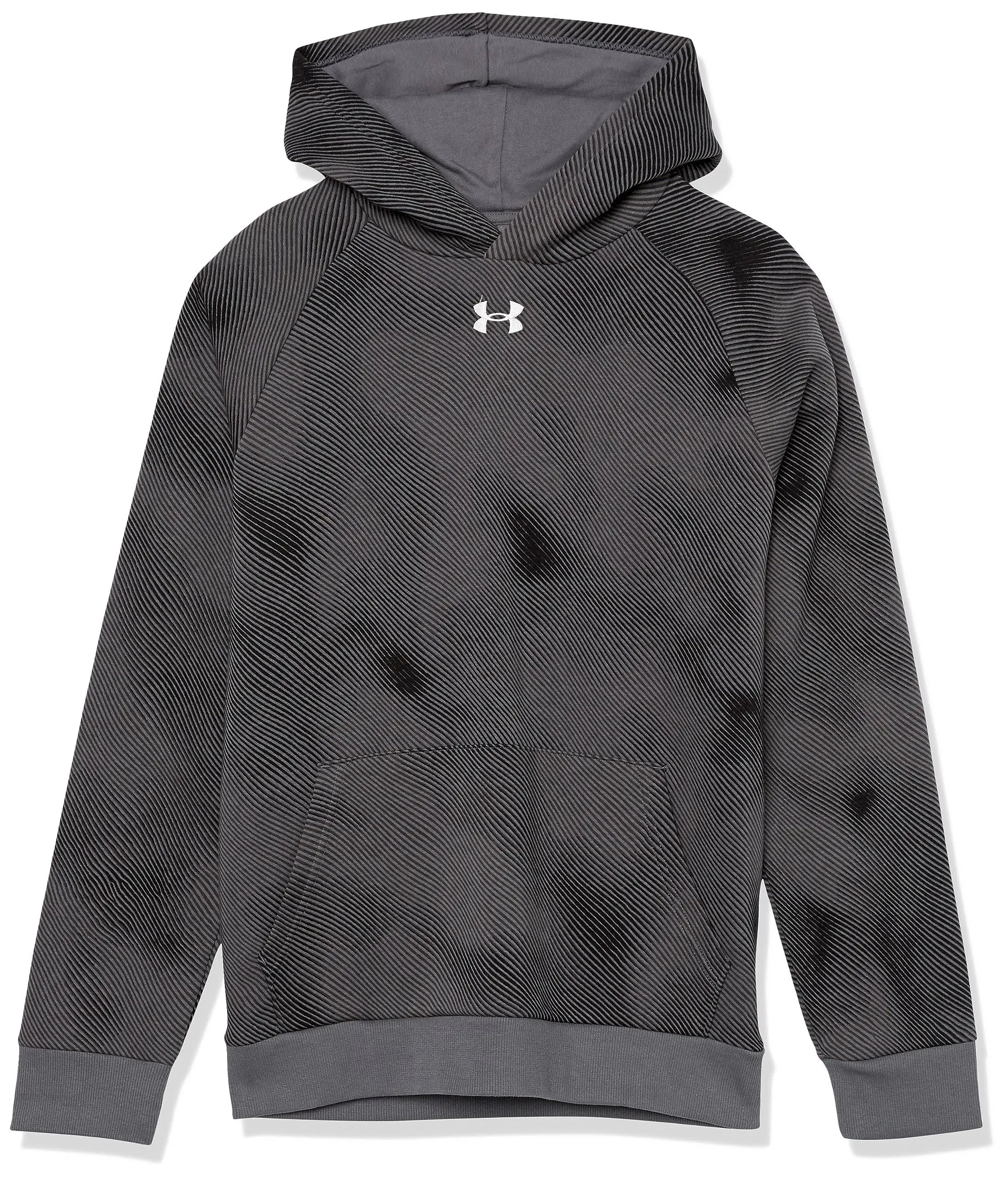 Under Armour Boys' Rival Fleece Printed Hoodie - Small - Black / White