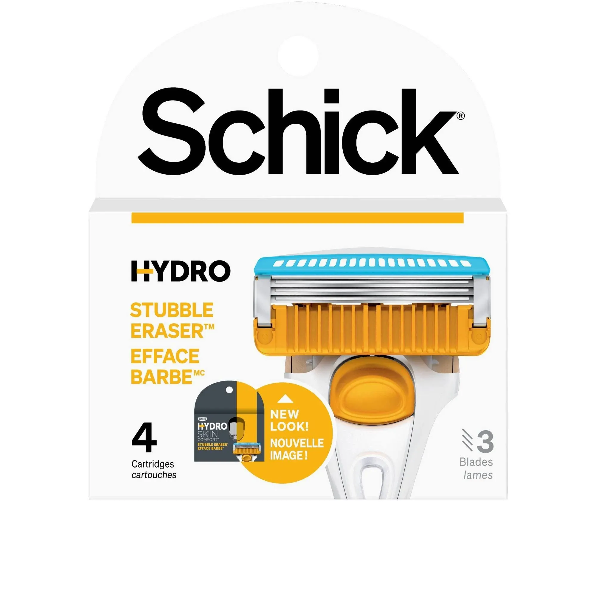 Schick Hydro Skin Comfort Stubble Eraser Razor Refills, 4 Cartridges for Hydro 5