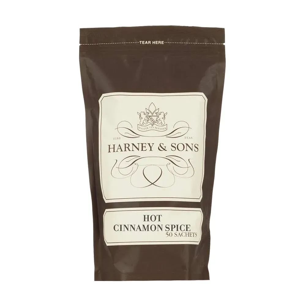 Harney & Sons Hot Cinnamon Spice Tea - 30 Tea Sachets (Pack of 2) - Black Tea with Oranges & Sweet Cloves