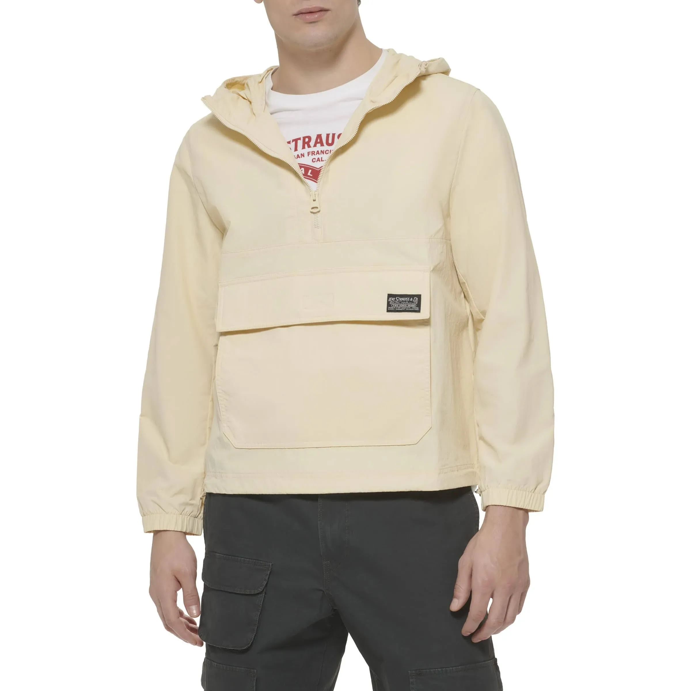 Levi's Men's Cargo Hooded Anorak - Sand - Size M