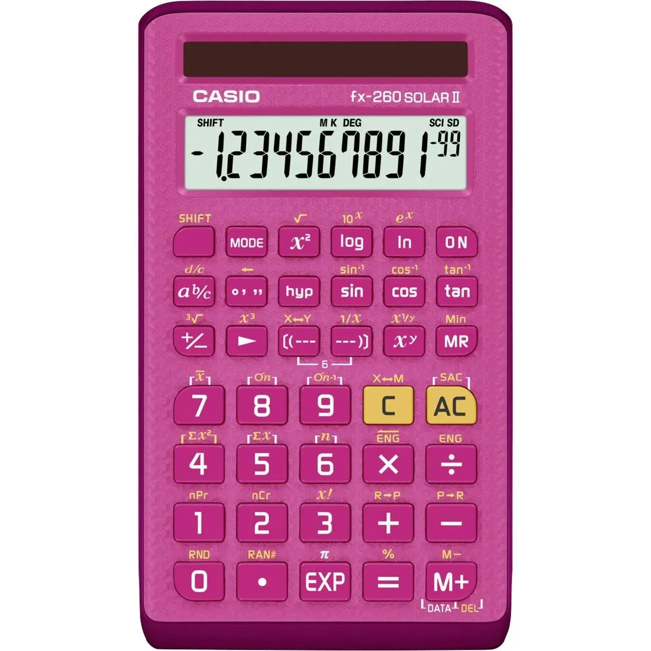 Casio FX-260 Solar II All-Purpose Scientific Calculator 10-Digit LCD Pink