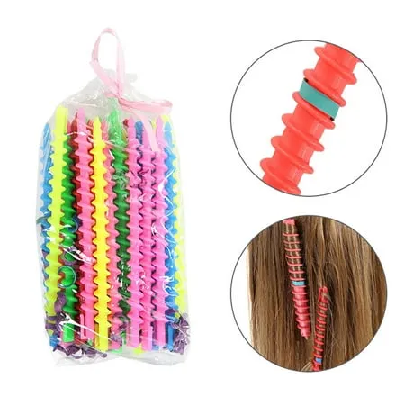 Curling Rods Plastic Spiral Hair Perm Roller Barber Hairdressing Styling Salon Tools Random Color Small Hollow by Jooan