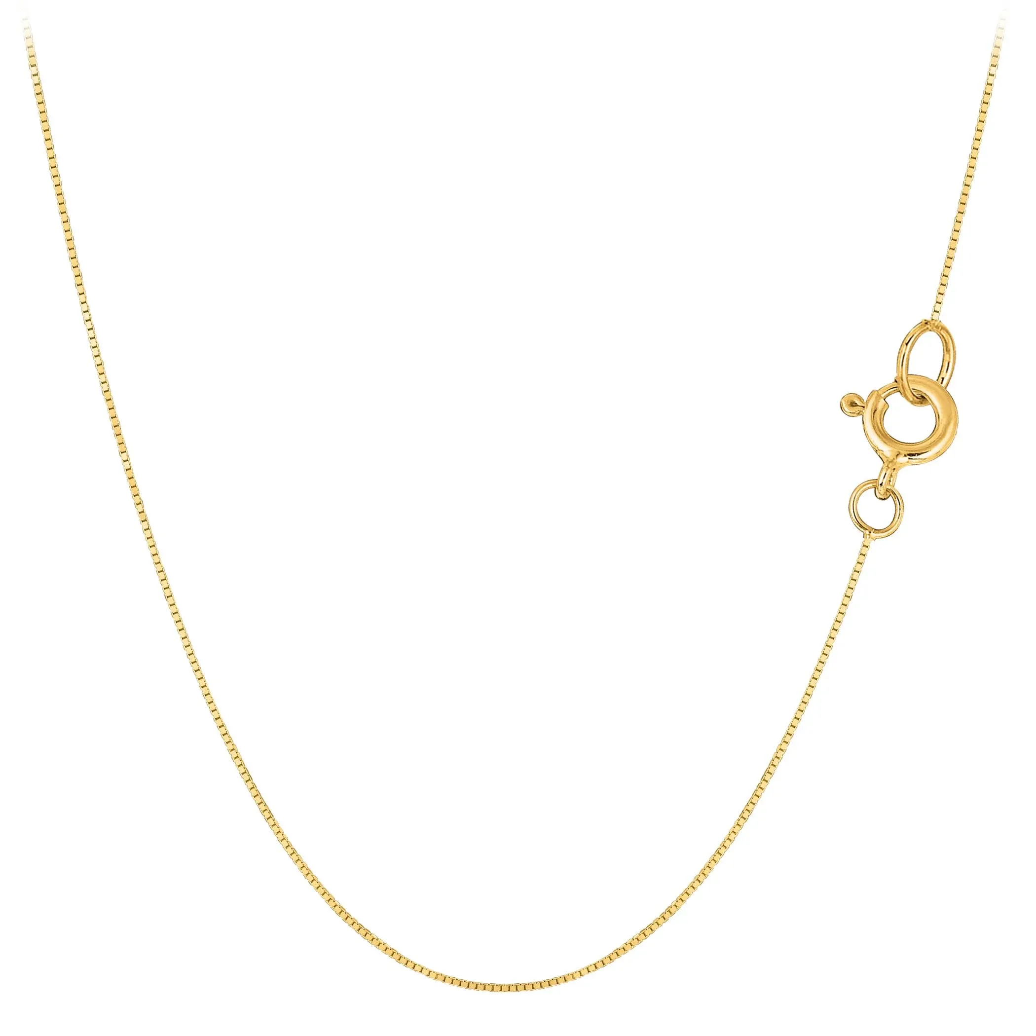 10K Yellow Solid Gold Box Chain Necklace