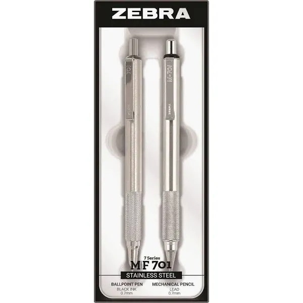 Zebra Steel 7 Series M/F 701 Mechanical Pencil & Ballpoint Pen Set