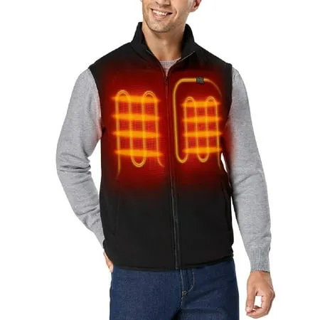 Men's Heated Fleece Vest with 4.8Ah Battery