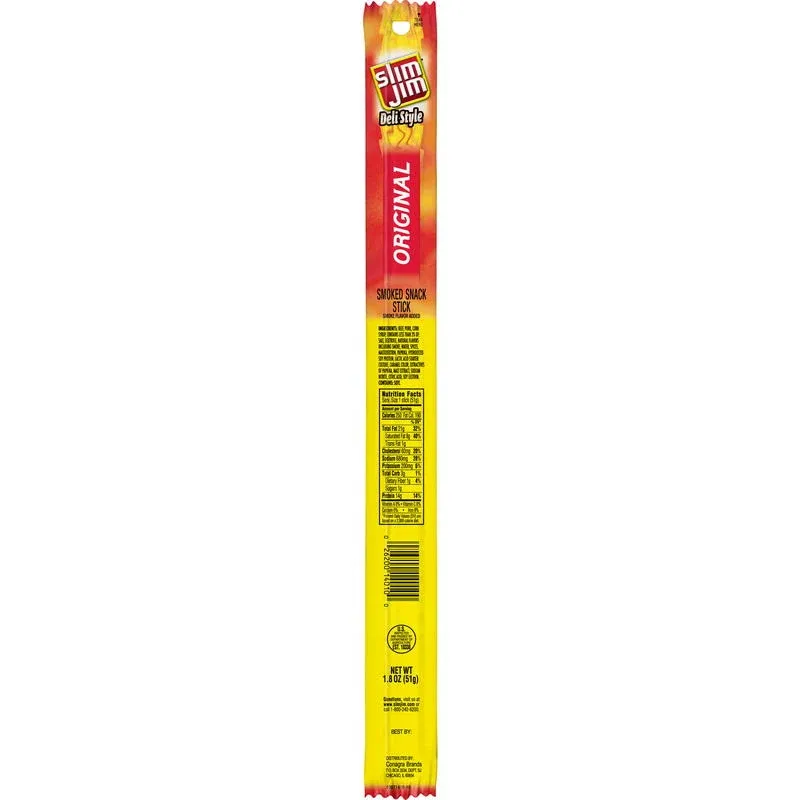 Slim Jim Original Deli Style Smoked Snack Stick, 1.8 Oz. 18-Count