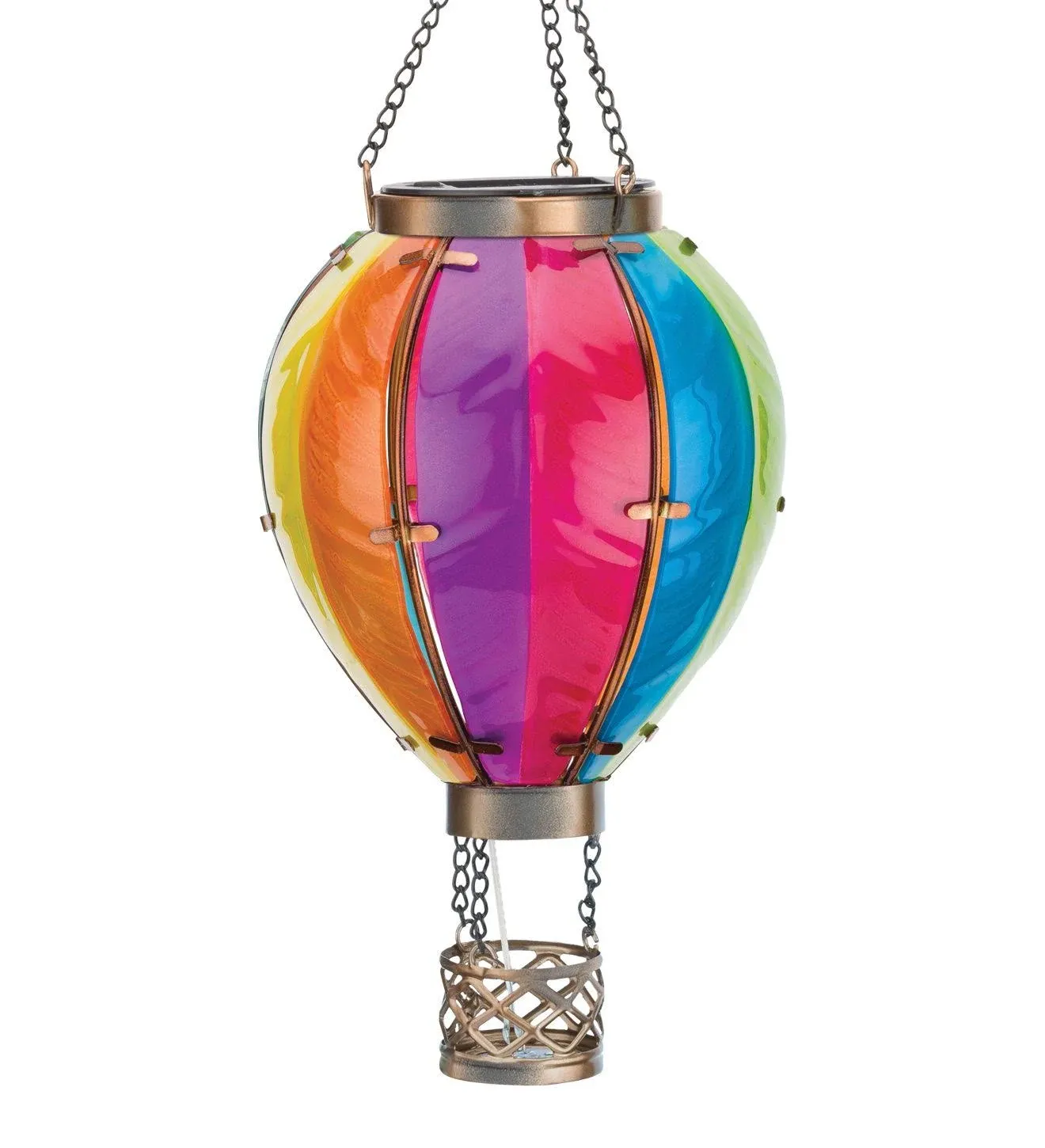 Regal Art &amp; Gift Multicolored Glass/Metal 15 in. H Hot Air Balloon Lantern