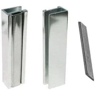 GordonGlass Bright Chrome Shower Door U-Channel with Metal Strike and Magnet - Set