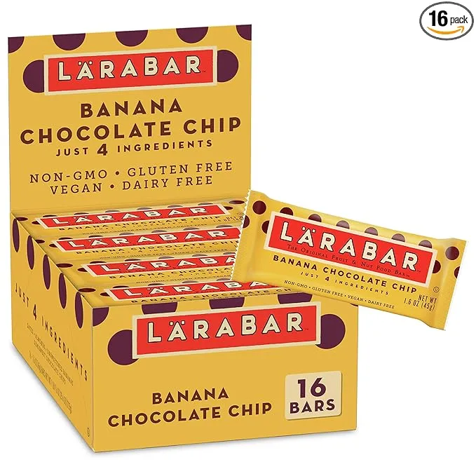 Larabar Banana Chocolate Chip, Gluten Free Vegan Fruit & Nut Bars, 16 ct