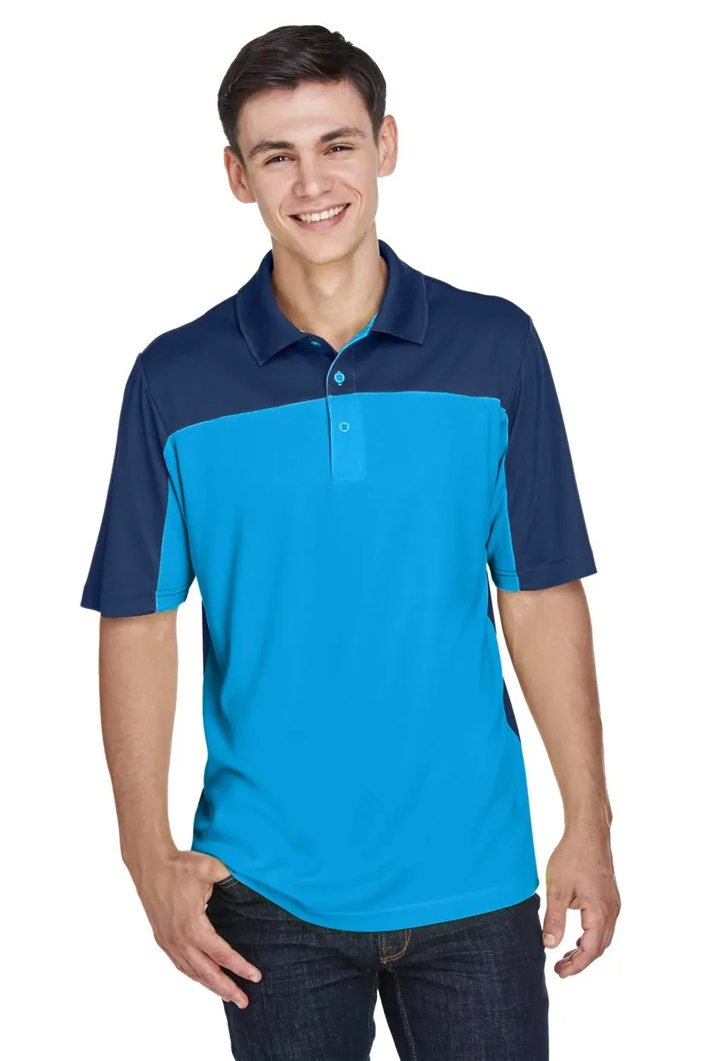 "Core 365 Men's Balance Colorblock Performance Pique Polo Shirt"