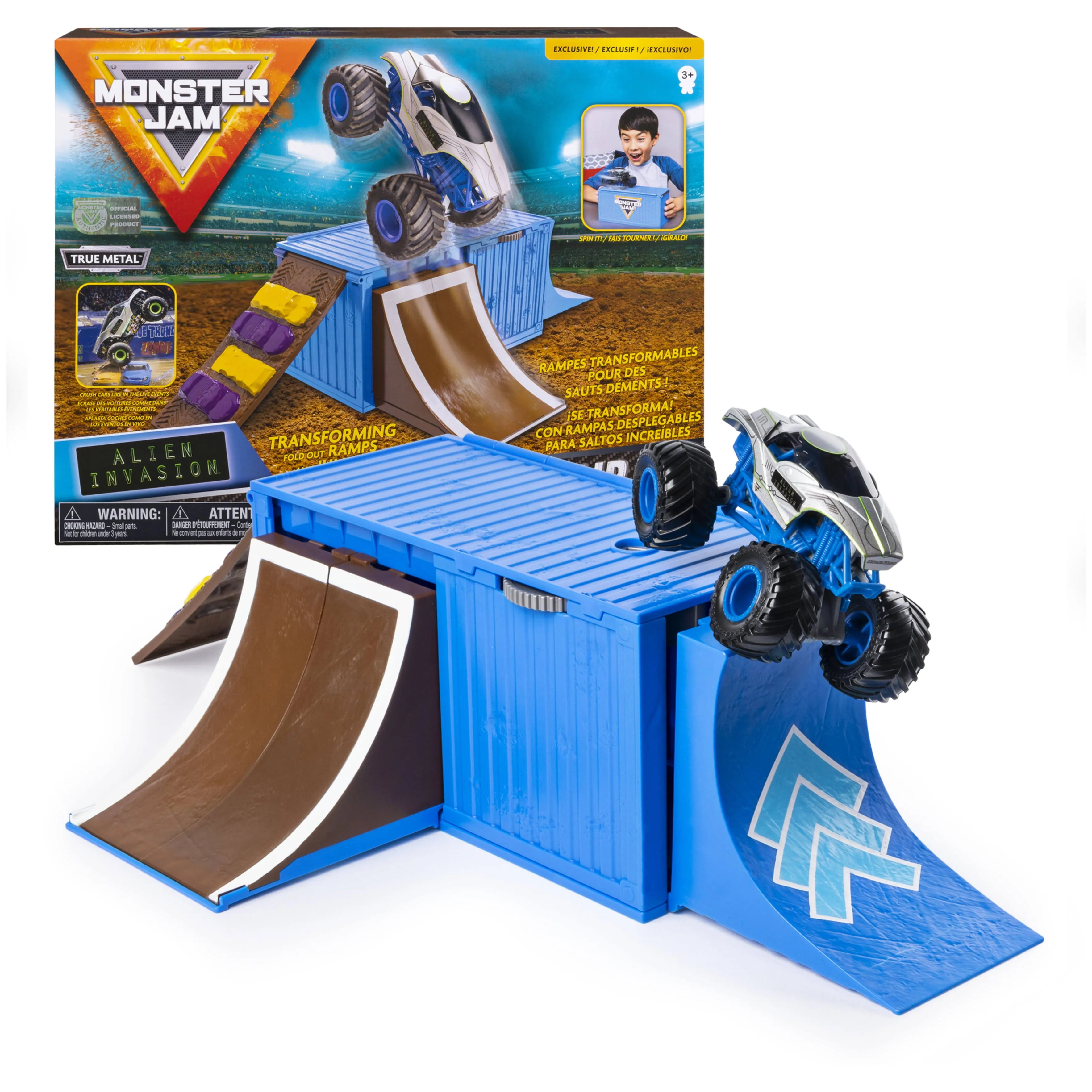 Monster Jam Ship It & Flip It Transforming Playset with Exclusive 1:64 Scale