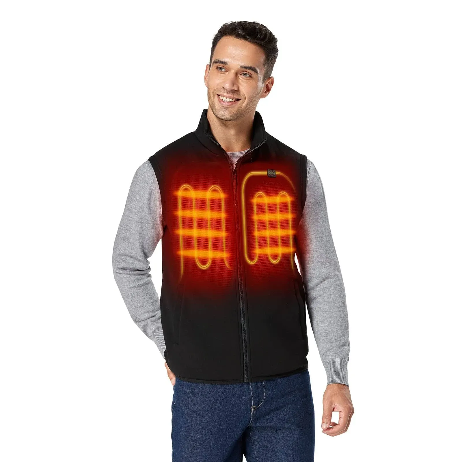 ORORO Men&#039;s Fleece Heated Vest with Battery Pack