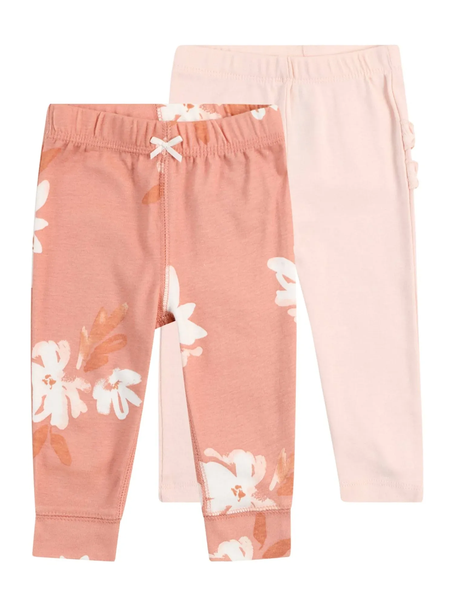 Carter's Baby Girls 2-Pack Pull-On Pants 3M Pink