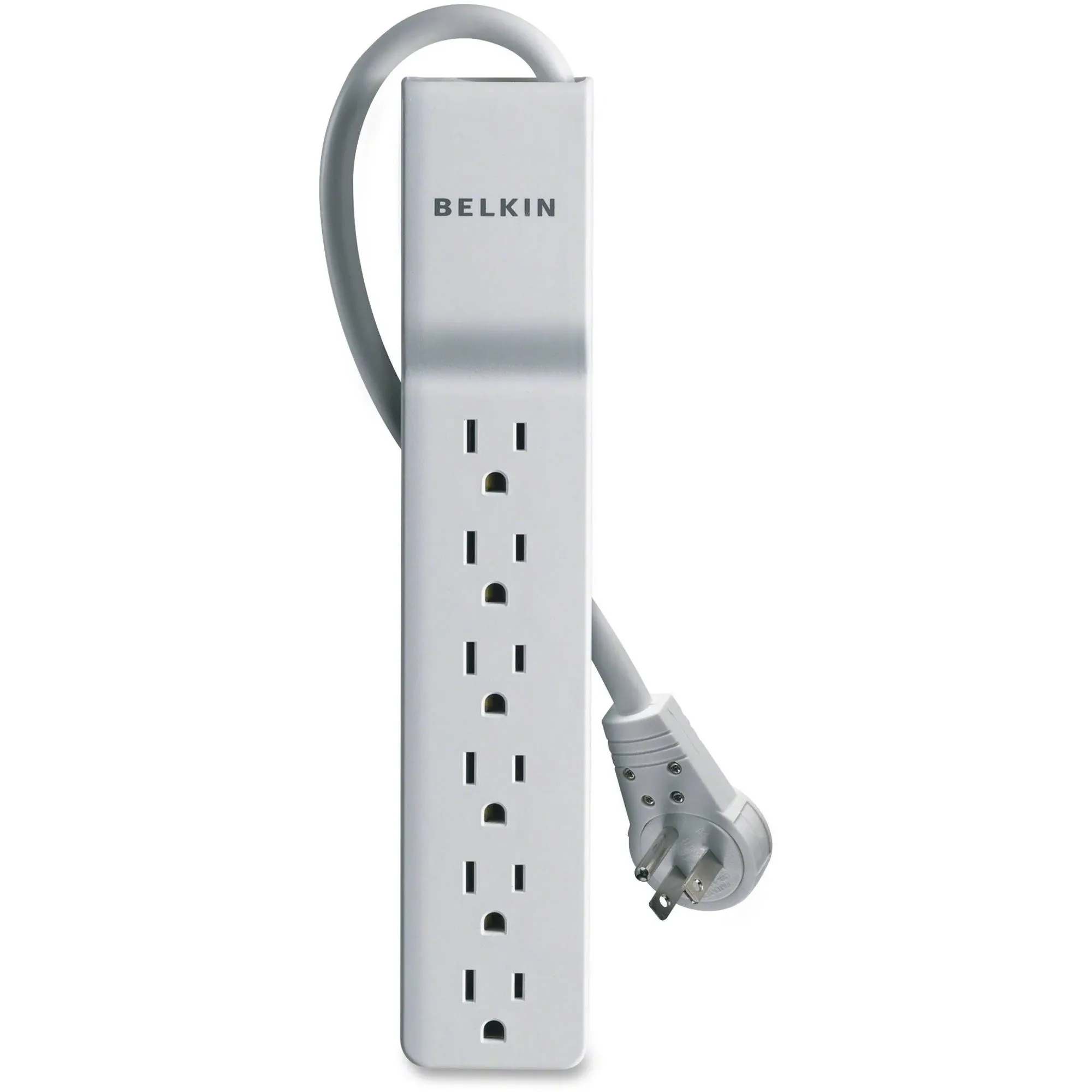 Belkin Power Strip Surge Protector - 6 AC Multiple Outlets - Flat Rotating Plug, 8 ft Long Heavy Duty Extension Cord for Home, Office, Travel, Computer Desktop & Charging Brick - White (720 Joules)Belkin Power Strip Surge Protector - 6 AC Multiple Ou…