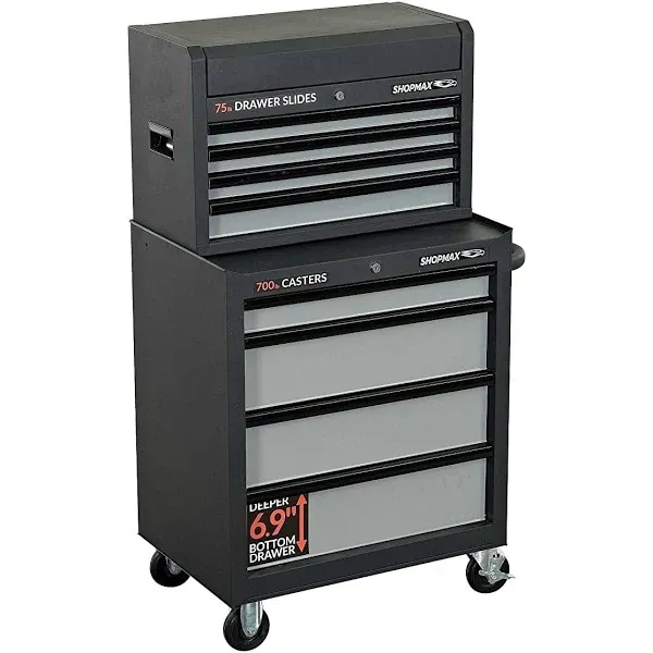 27 in. 8 Drawer Tool Chest and Rolling Cabinet Combo