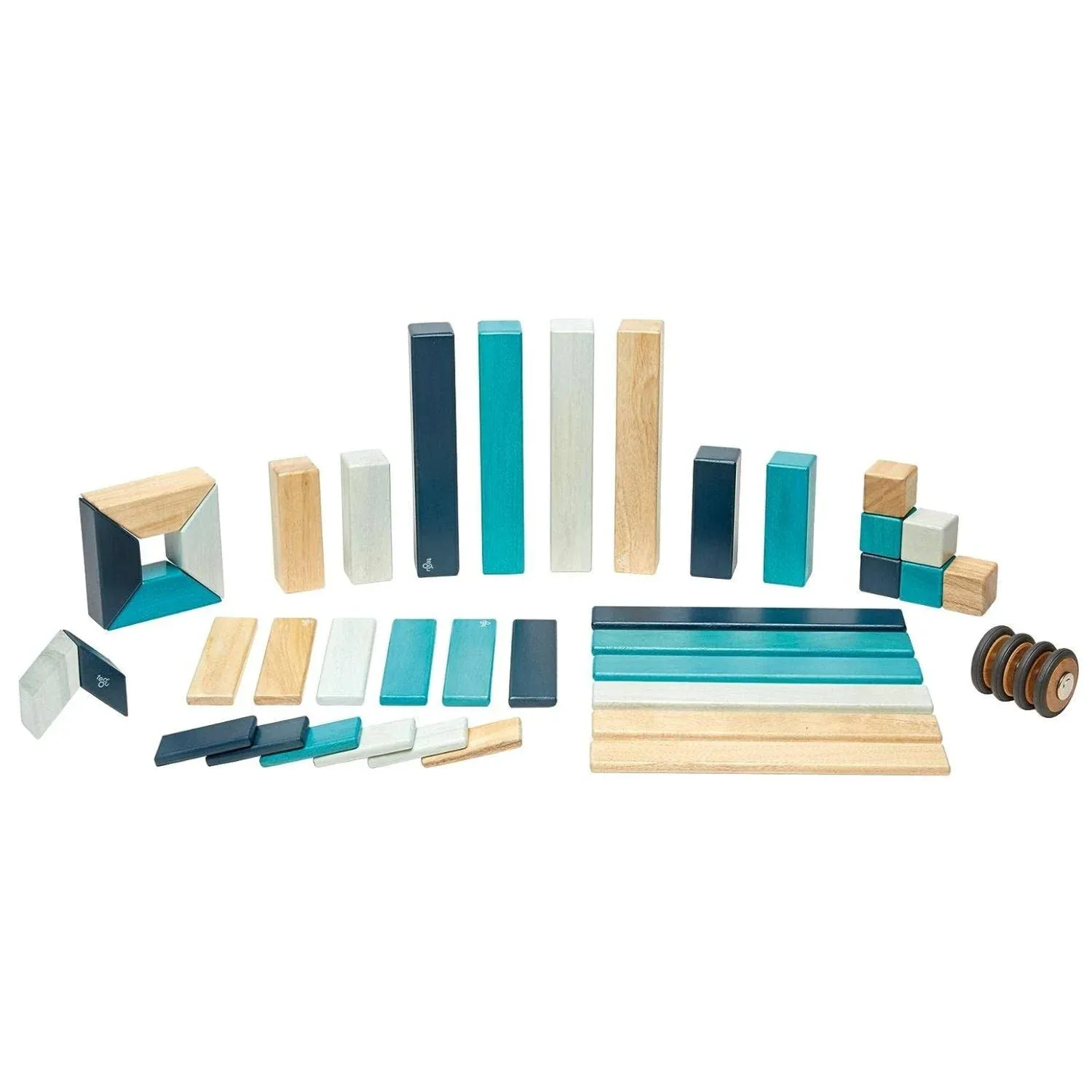 42 Piece Tegu Magnetic Wooden Block Set, Blues Blue