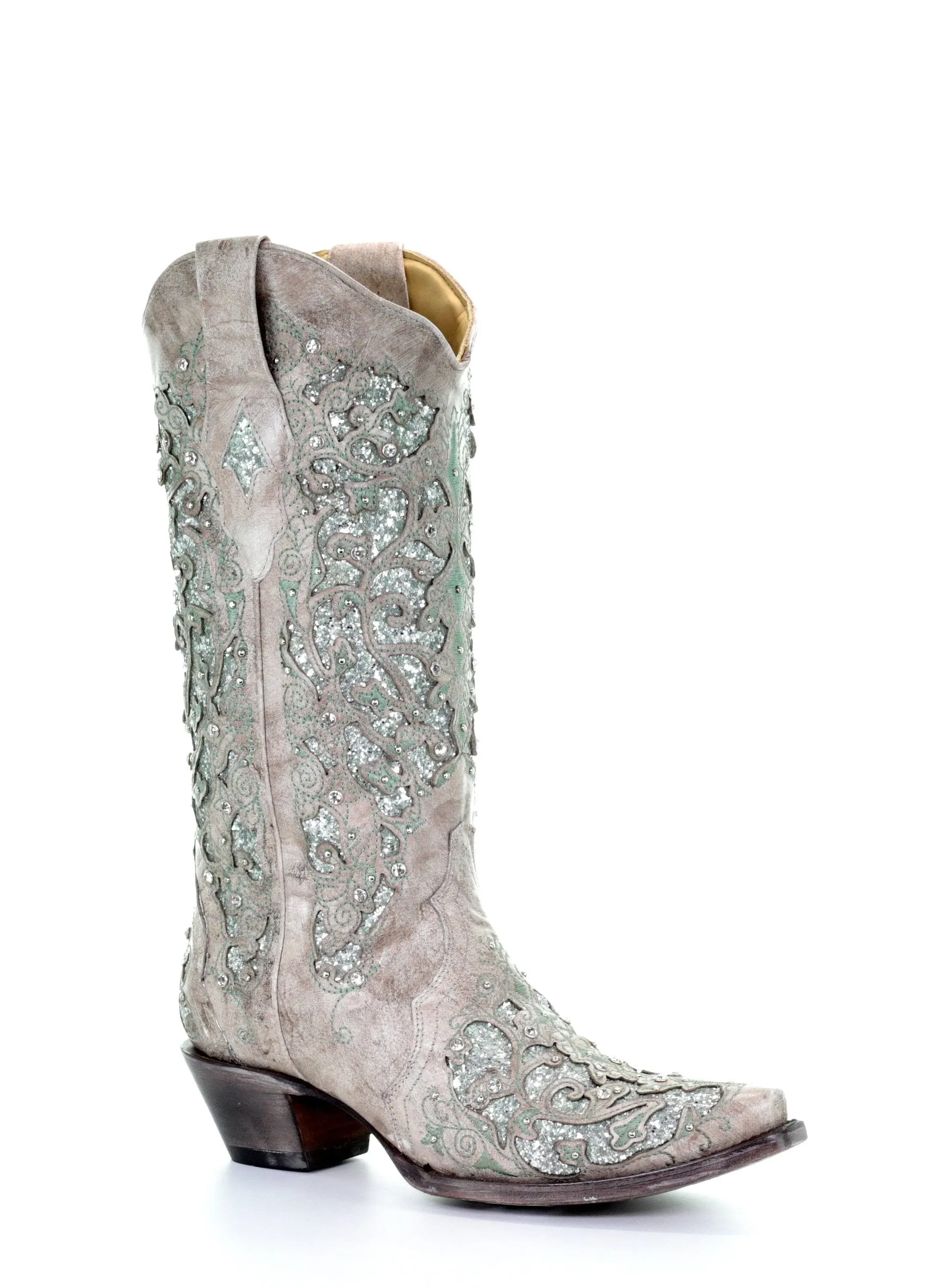 Corral Ladies Glitter Inlay & Crystals Boots