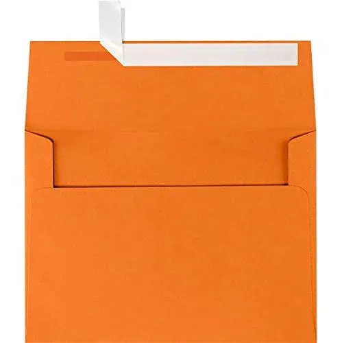 LUXPaper A4 Invitation Envelopes | Peel & Press | 4 1/4" x 6 1/4" | Mandarin Orange | 80lb. Text | 50 Qty