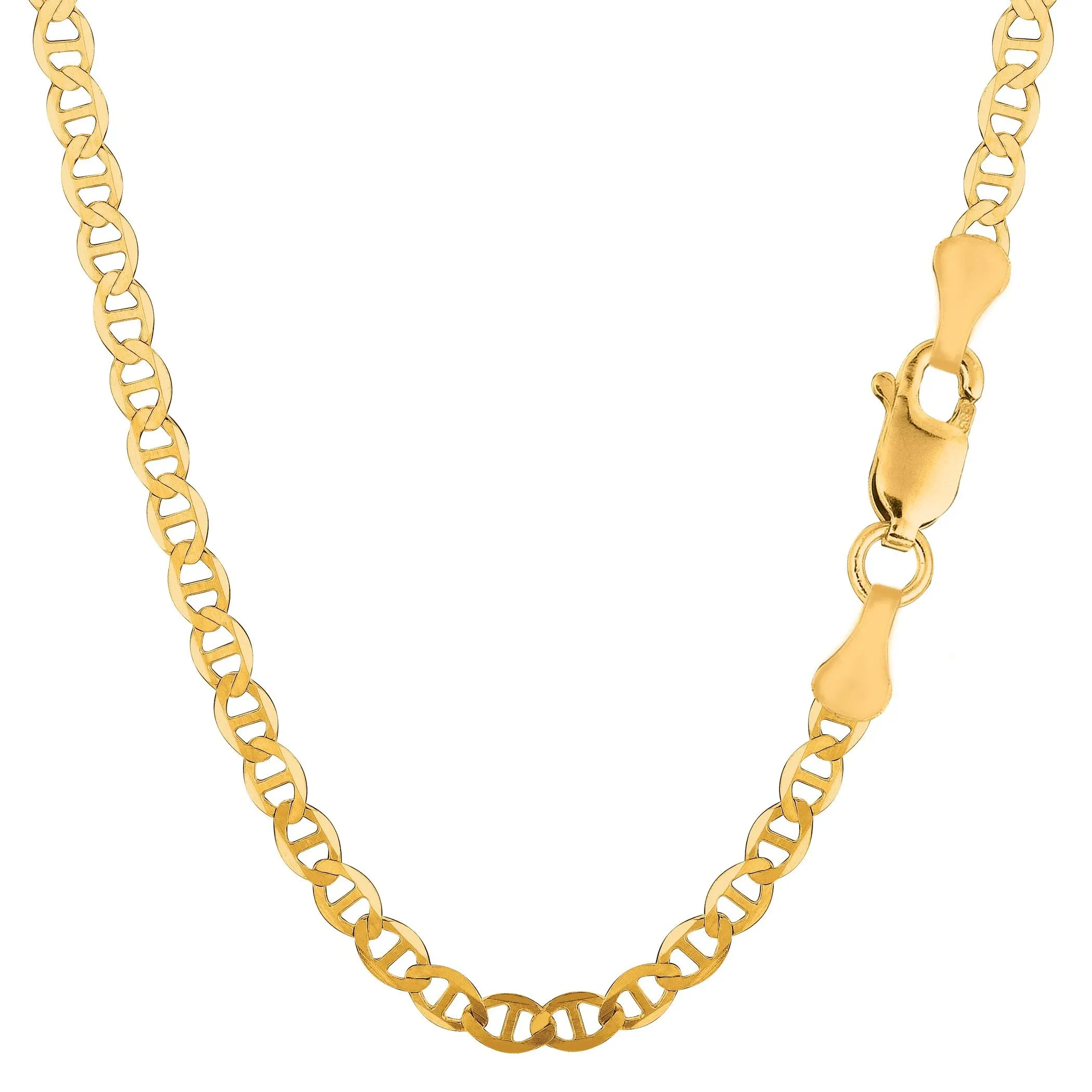 14k Solid Yellow Gold 4.5 mm Mariner Chain Necklace -  16