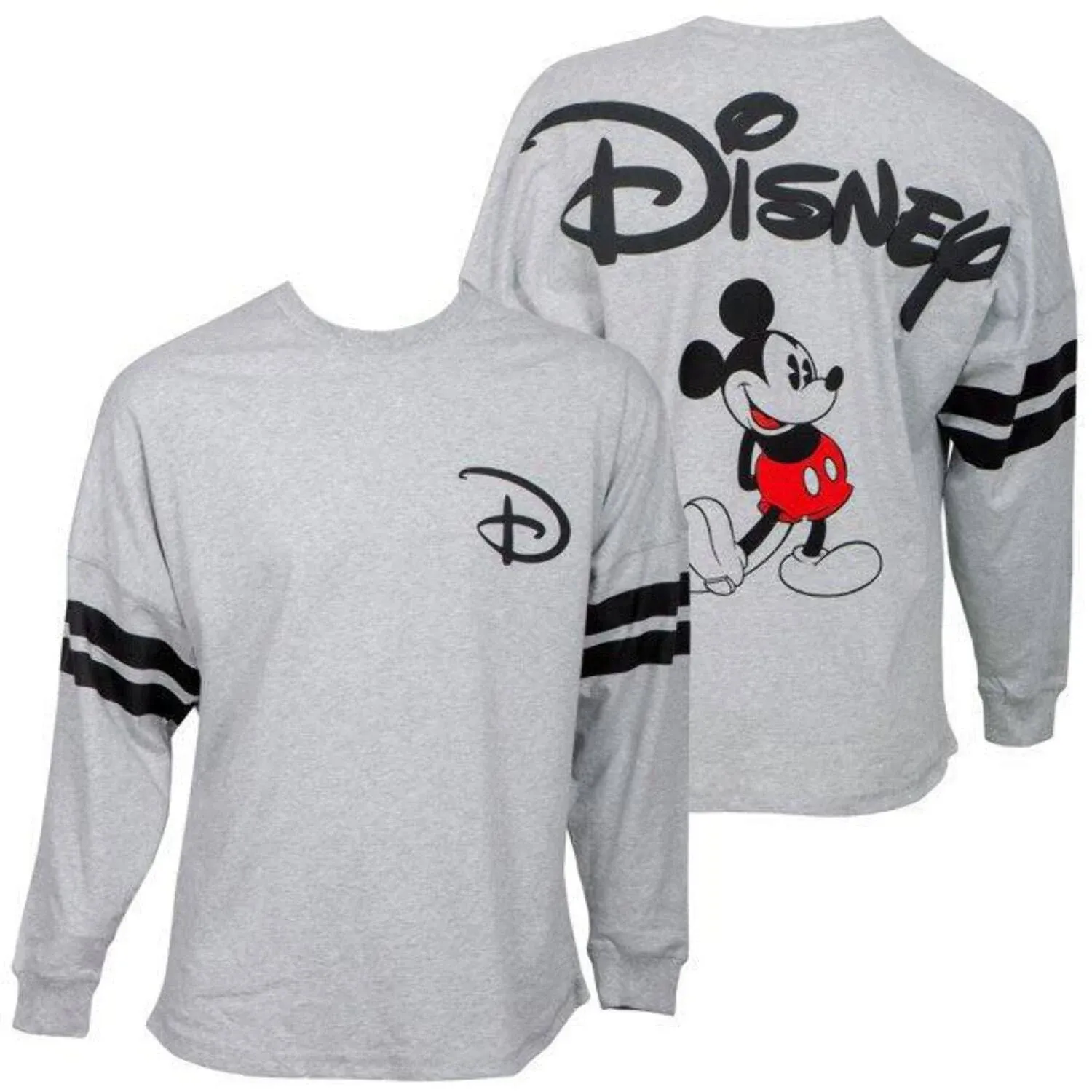 Disney Jersey Women's Mickey Mouse Long Sleeve, Gray (Small)