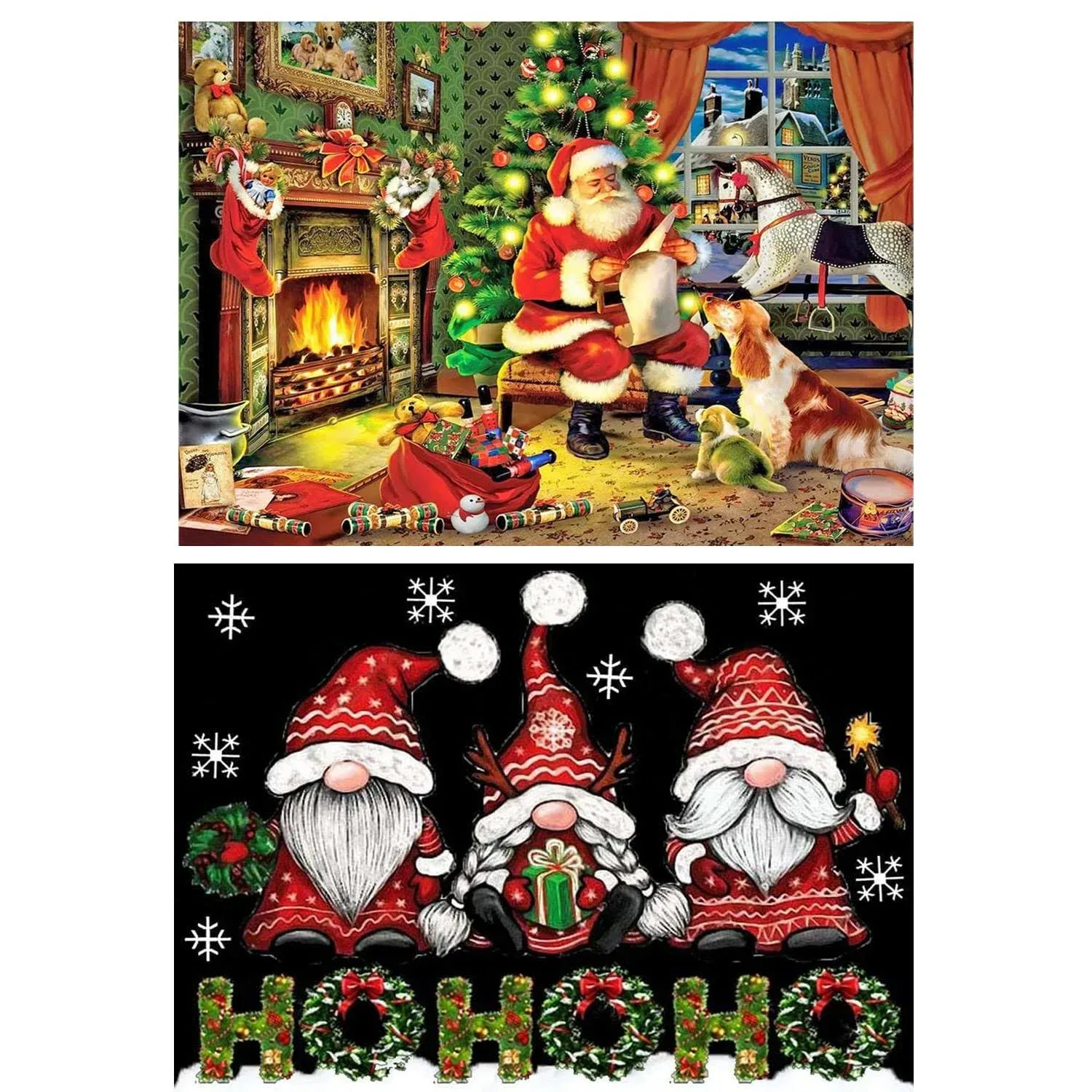 GAGMKXN 2 Pack 5D Diamond Painting Kit for Adults or Kids,Christmas Festival Full ...